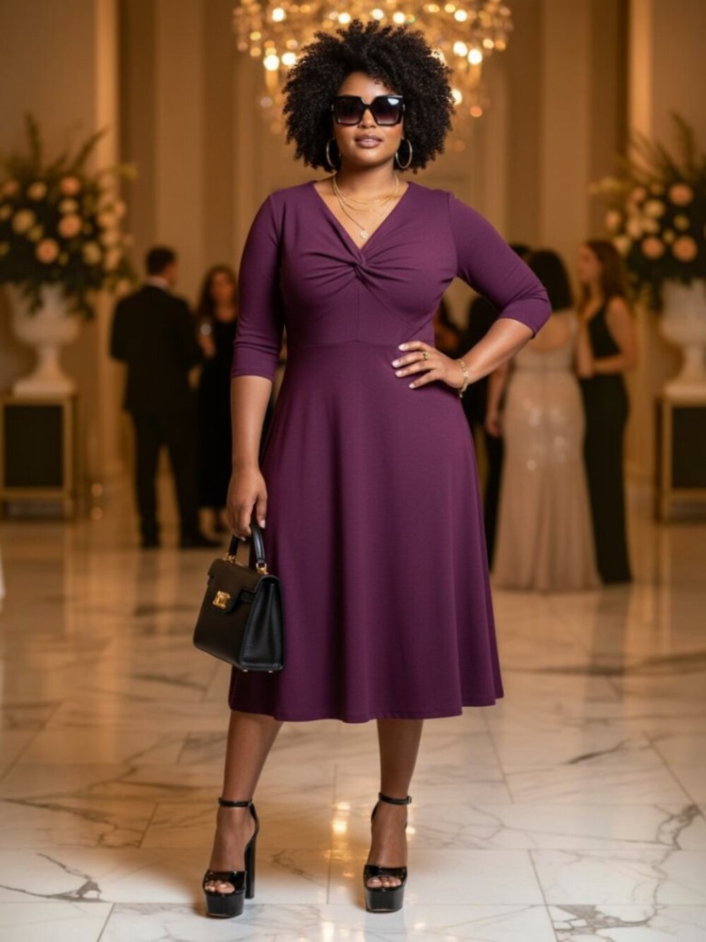 Danny And Nicole Elegant Magenta Dress Size 1X